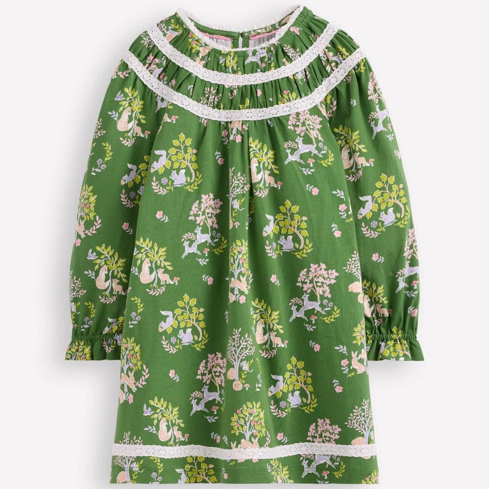NWOT Mini Boden Pretty Lace Trim Jersey Dress